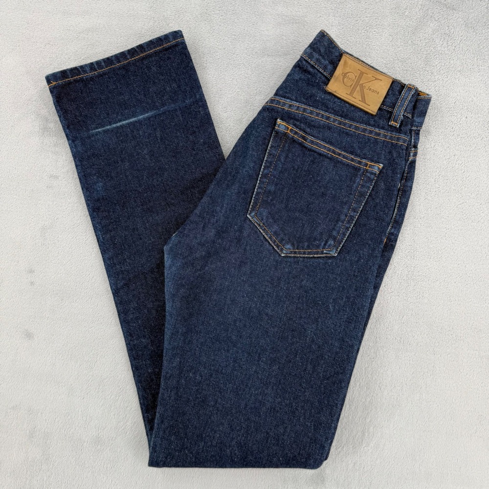 Vintage Calvin Klein Jeans Womens 3 Rinse Wash High Rise Cotton Straight Leg